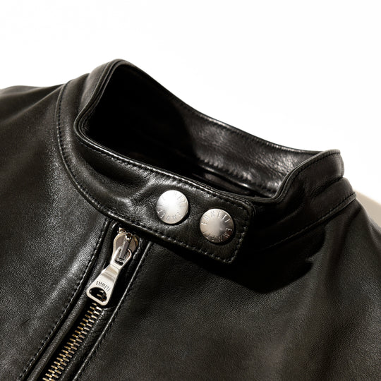 H DONNA(レディースモデル)  シングルライダースジャケット ナッパレザー ブラック