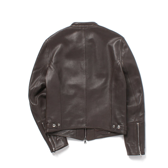 H UOMO シングルライダースジャケット ナッパレザーマローネ
