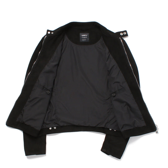 H UOMO シングルライダースジャケット スエード ブラック