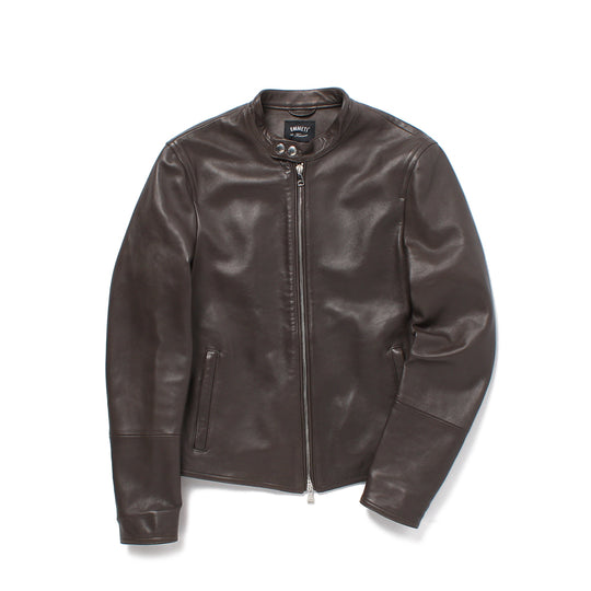 H UOMO シングルライダースジャケット ナッパレザーマローネ