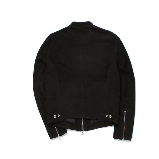 H UOMO シングルライダースジャケット スエード ブラック