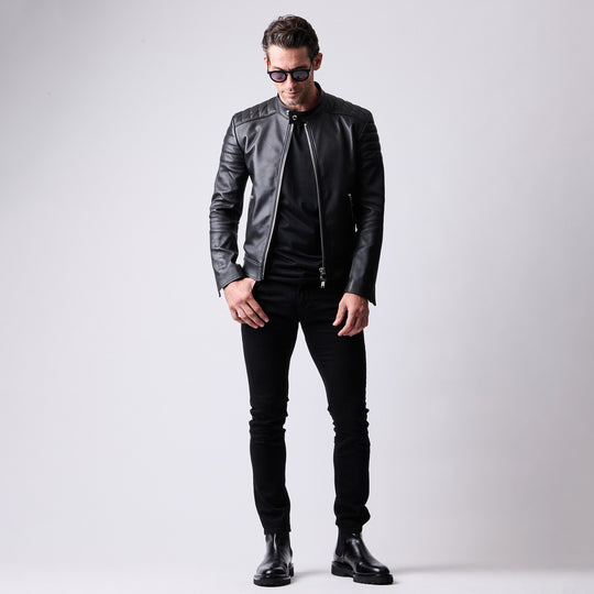 【1PIU1UGUALE3 × FIXER】  ストレッチレザーシングルライダース