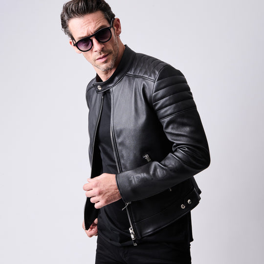 【1PIU1UGUALE3 × FIXER】  ストレッチレザーシングルライダース