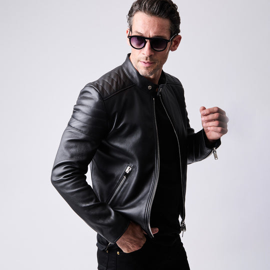 【1PIU1UGUALE3 × FIXER】  ストレッチレザーシングルライダース