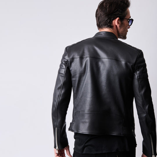 【1PIU1UGUALE3 × FIXER】  ストレッチレザーシングルライダース