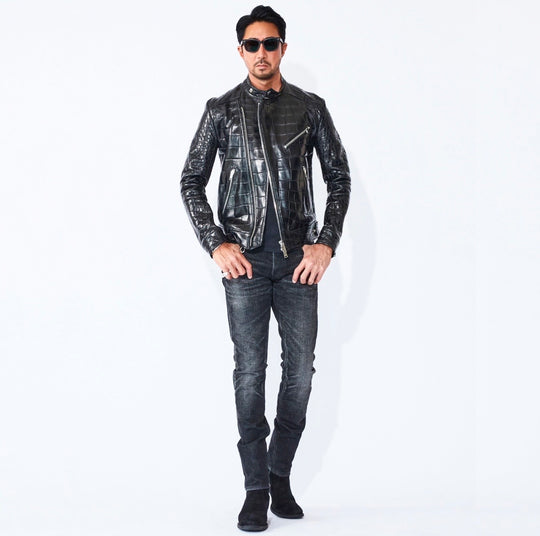 F1 ダブルライダース クロコダイルレザー