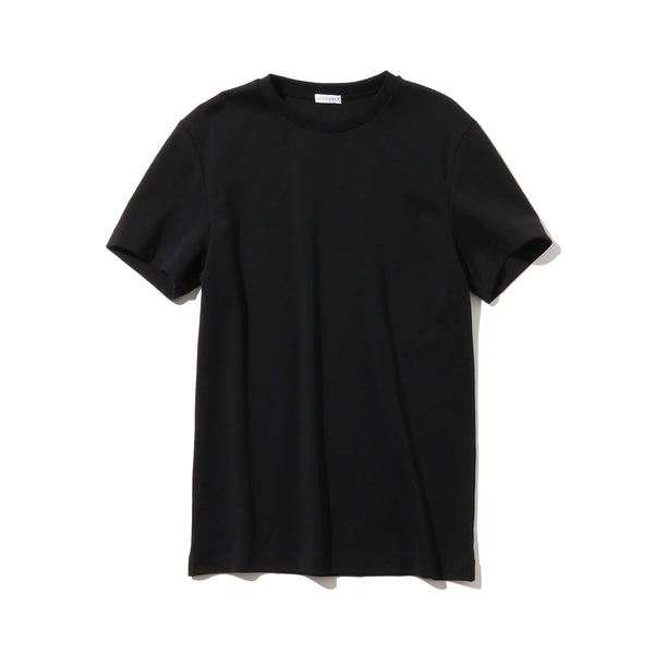 SUVIN PLATINUMテーラードTシャツ（襟：フライス）ブラック