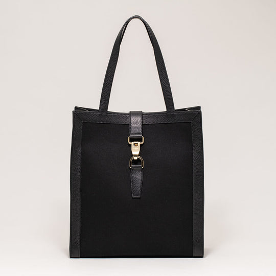 キャンバスバーティカルトート ブラック