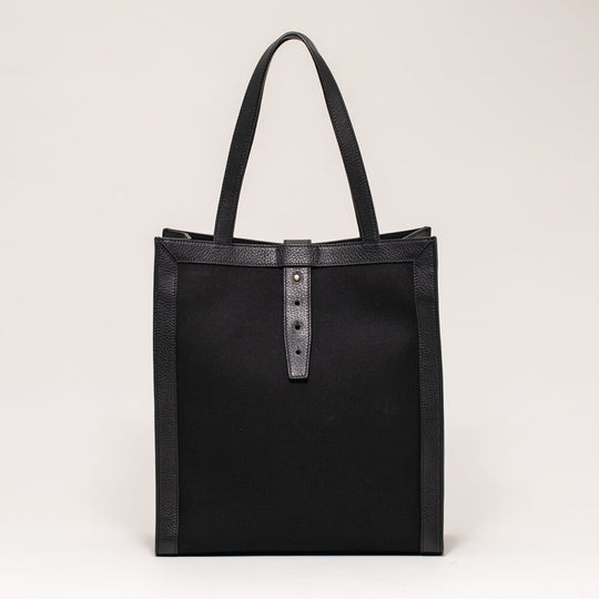 キャンバスバーティカルトート ブラック