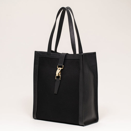 キャンバスバーティカルトート ブラック