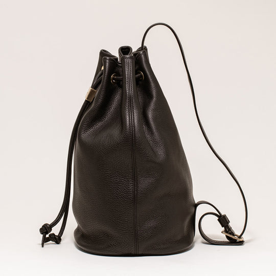 ドローストリングバッグ ラージ ダークブラウン