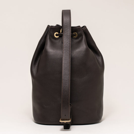 ドローストリングバッグ ラージ ダークブラウン