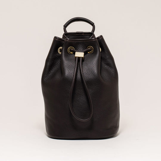 ドローストリング バッグ スモール ダークブラウン