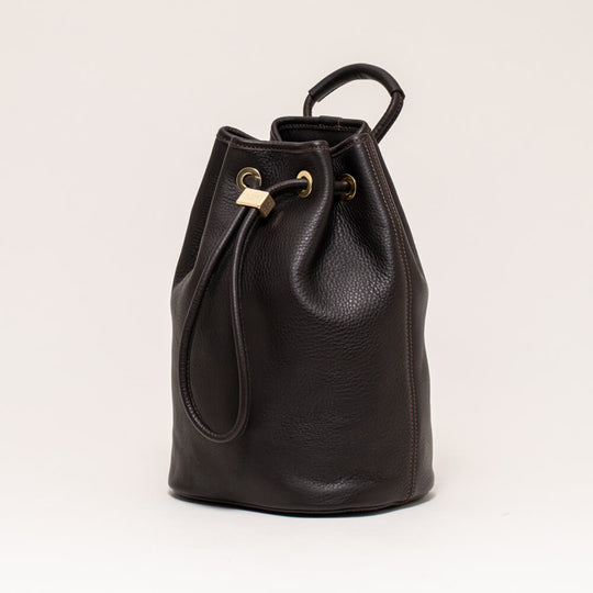 ドローストリング バッグ スモール ダークブラウン