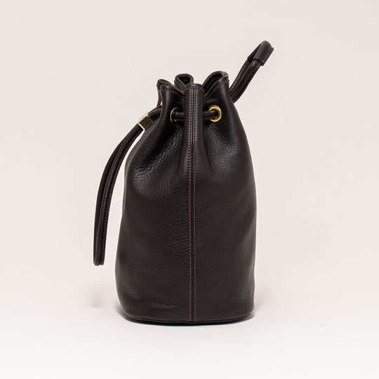 ドローストリング バッグ スモール ダークブラウン