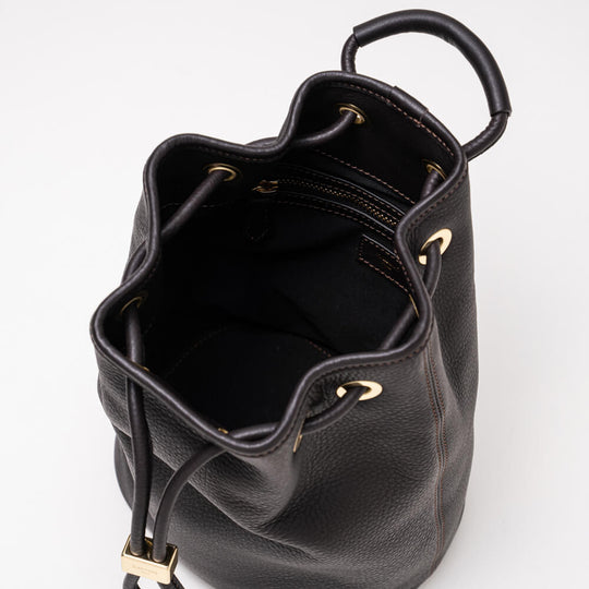 ドローストリング バッグ スモール ダークブラウン