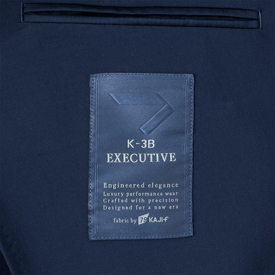 【K-3B EXECUTIVE】008_X（布帛） RICH NYLON JAPAN MADE テーラードダブルジャケット ネイビー