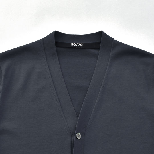 terroir Vネックカーディガン アスファルトグレー