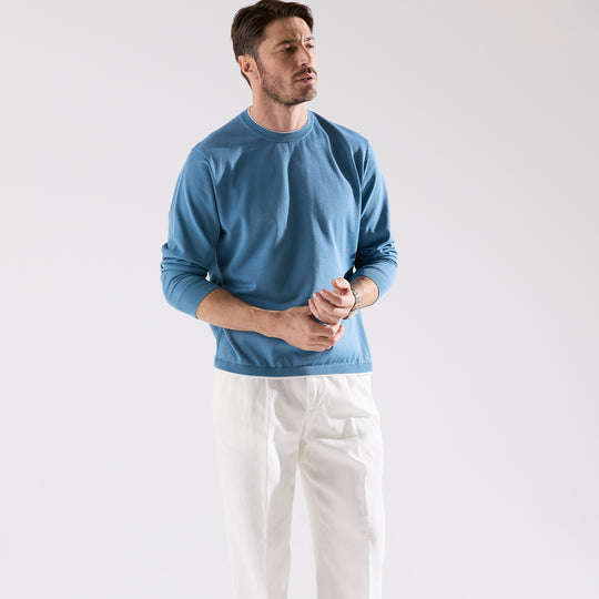 terroir レイヤードリブプルオーバー ブルーホライゾン