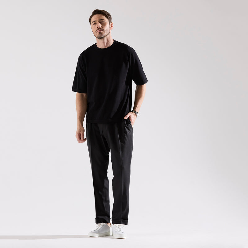 terroir ニットTシャツ ブラック – MINIMAL WARDROBE terroir ニットTシャツ ブラック – MINIMAL WARDROBE