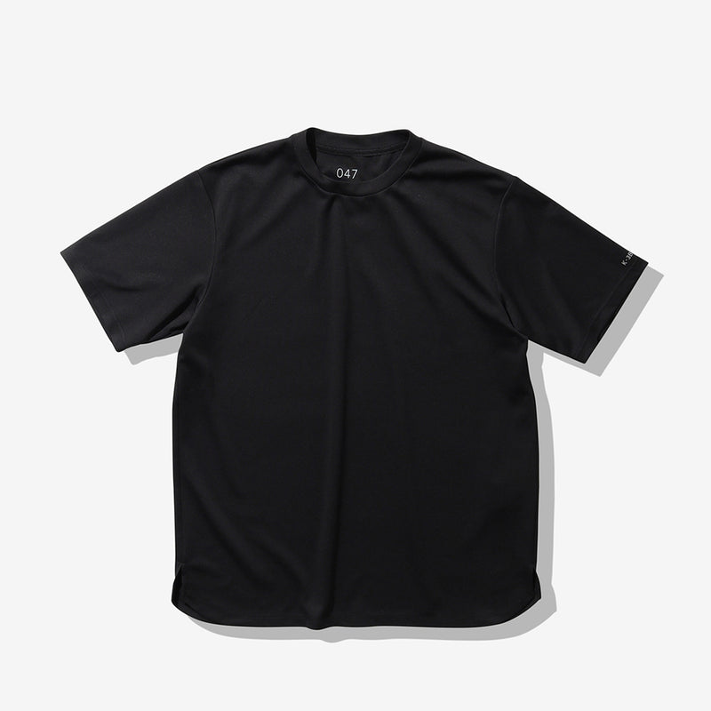 ラウンドヘムTシャツ ブラック 047_K