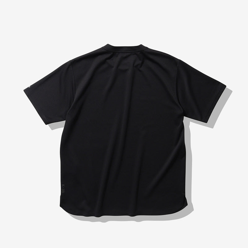 ラウンドヘムTシャツ ブラック 047_K