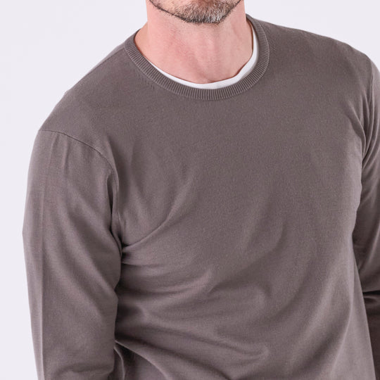 f-quattro クルーネックプルオーバー カーキブラウン