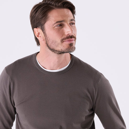 f-quattro クルーネックプルオーバー カーキブラウン