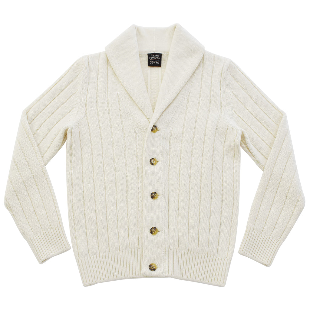 新品　theory luxe ウールカーディガン アイボリー40 theory luxe 襟付き ウール ニット カーディガン 2022年モデル