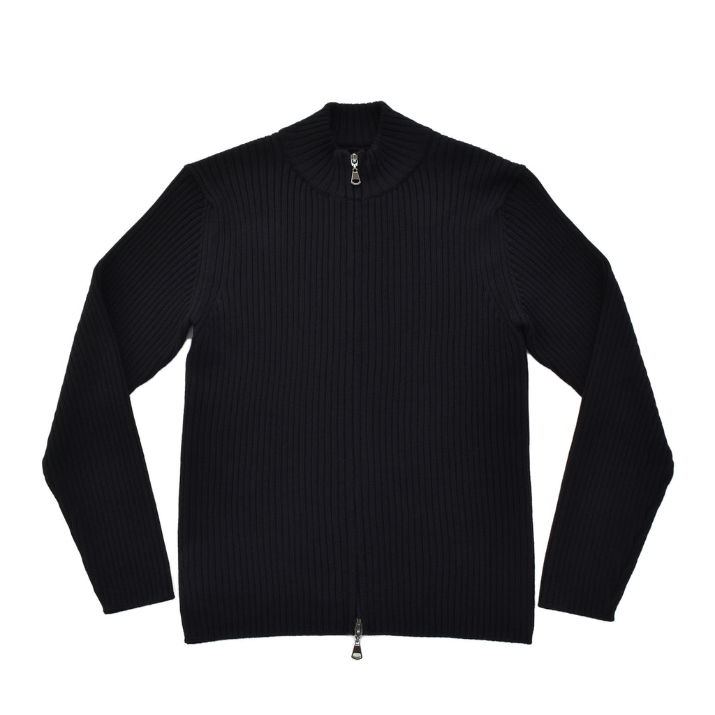 sporta リブ編みZIPカーディガン ブラック – MINIMAL WARDROBE