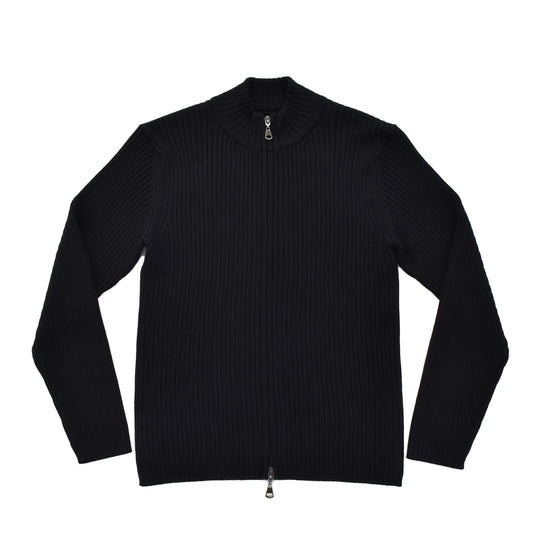 sporta リブ編みZIPカーディガン ブラック