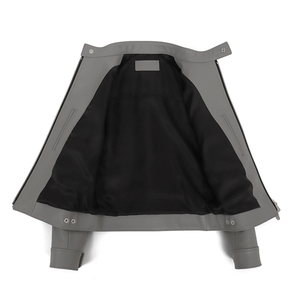 どでかサイズ　アメイジンググレース③ F0 シングルライダース カウレザー グレー – MINIMAL WARDROBE