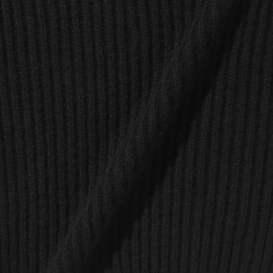 カシミヤミドルゲージクルー フィッシャーマンニット ブラック