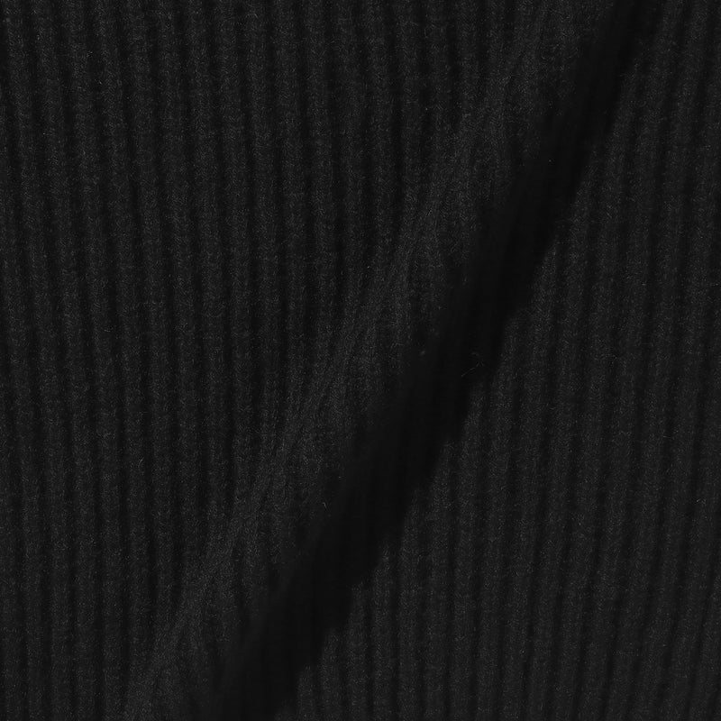 カシミヤミドルゲージクルー フィッシャーマンニット ブラック