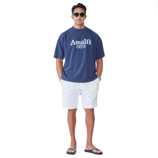 【MMW限定】【干場別注】LW加工20/-天竺T（Amalfi1973) ネイビー
