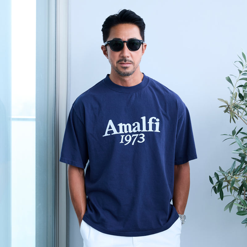 MMW限定】【干場別注】LW加工20/-天竺T（Amalfi1973) ネイビー