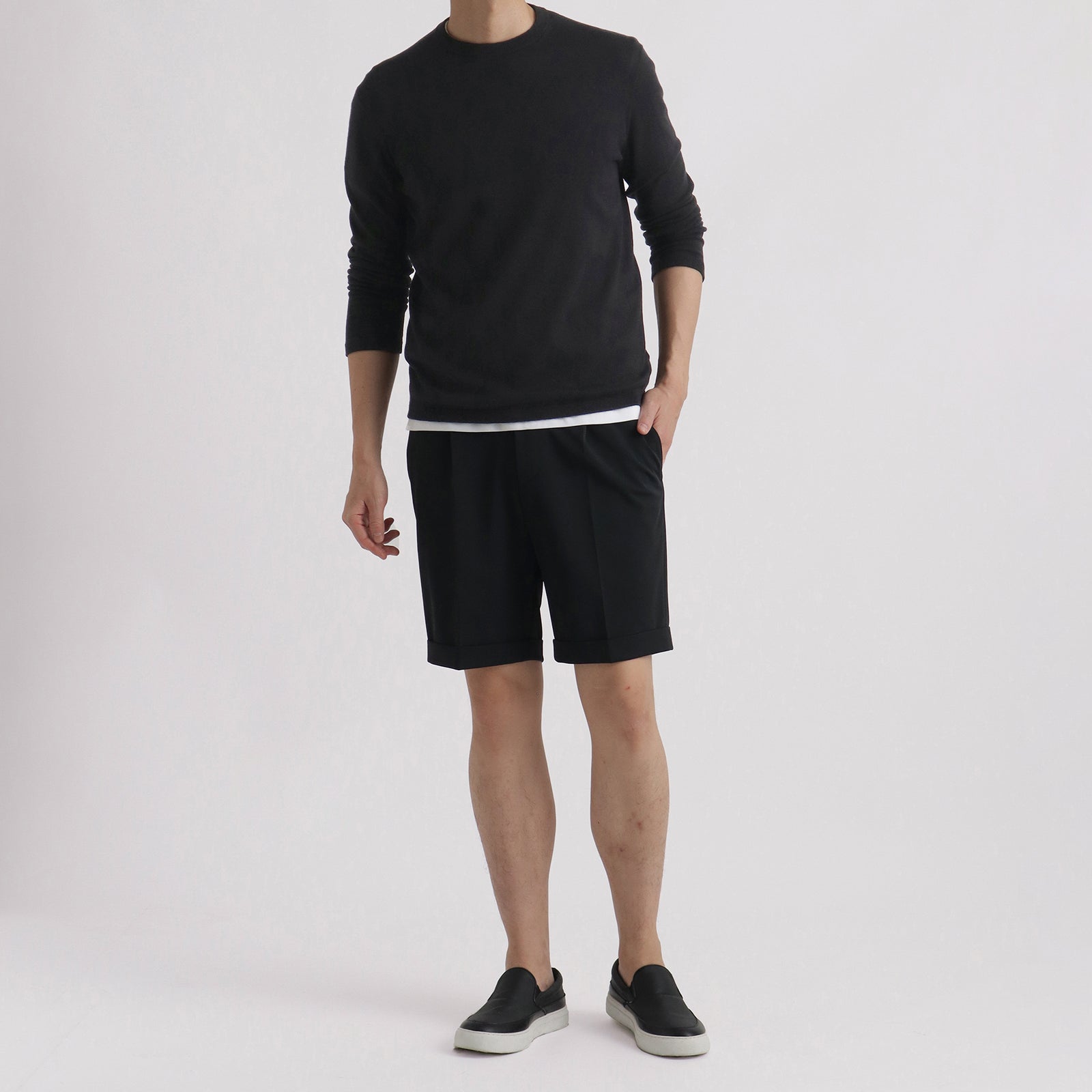新品未使用タグ付【+CLOTHET】マットツイストダブルジャージーショーツ　黒 マットツイストショートパンツ ブラック – MINIMAL WARDROBE