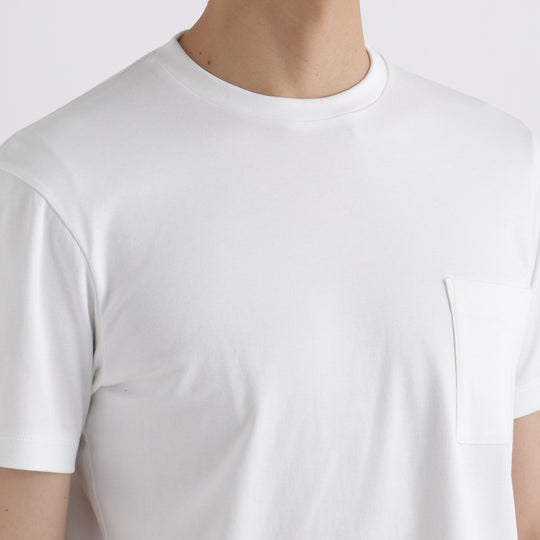 【リニューアルモデル】SUVIN PLATINUMテーラードポケットTシャツ ホワイト