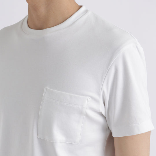 【リニューアルモデル】SUVIN PLATINUMテーラードポケットTシャツ ホワイト