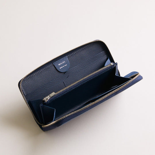 Mini Round Zip Long Wallet 長財布 409 ネイビー