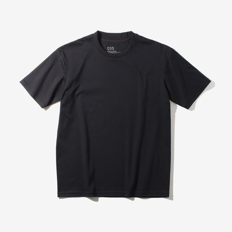 シルケット クルーネックTシャツ（スリムFIT）035_WW ブラック