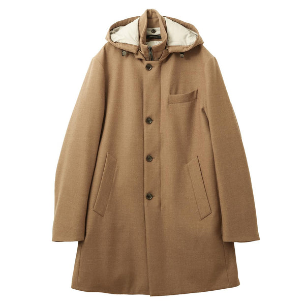 超絶コラボ 干場×BEAMS×菅原靴店×Gente di Mare 4社別注 ニュースポルベリーノコート キャメル