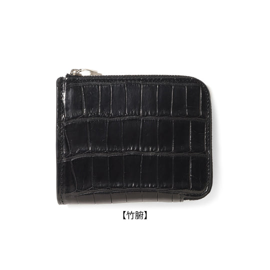 クロコダイル L字ジップウォレット ブラック