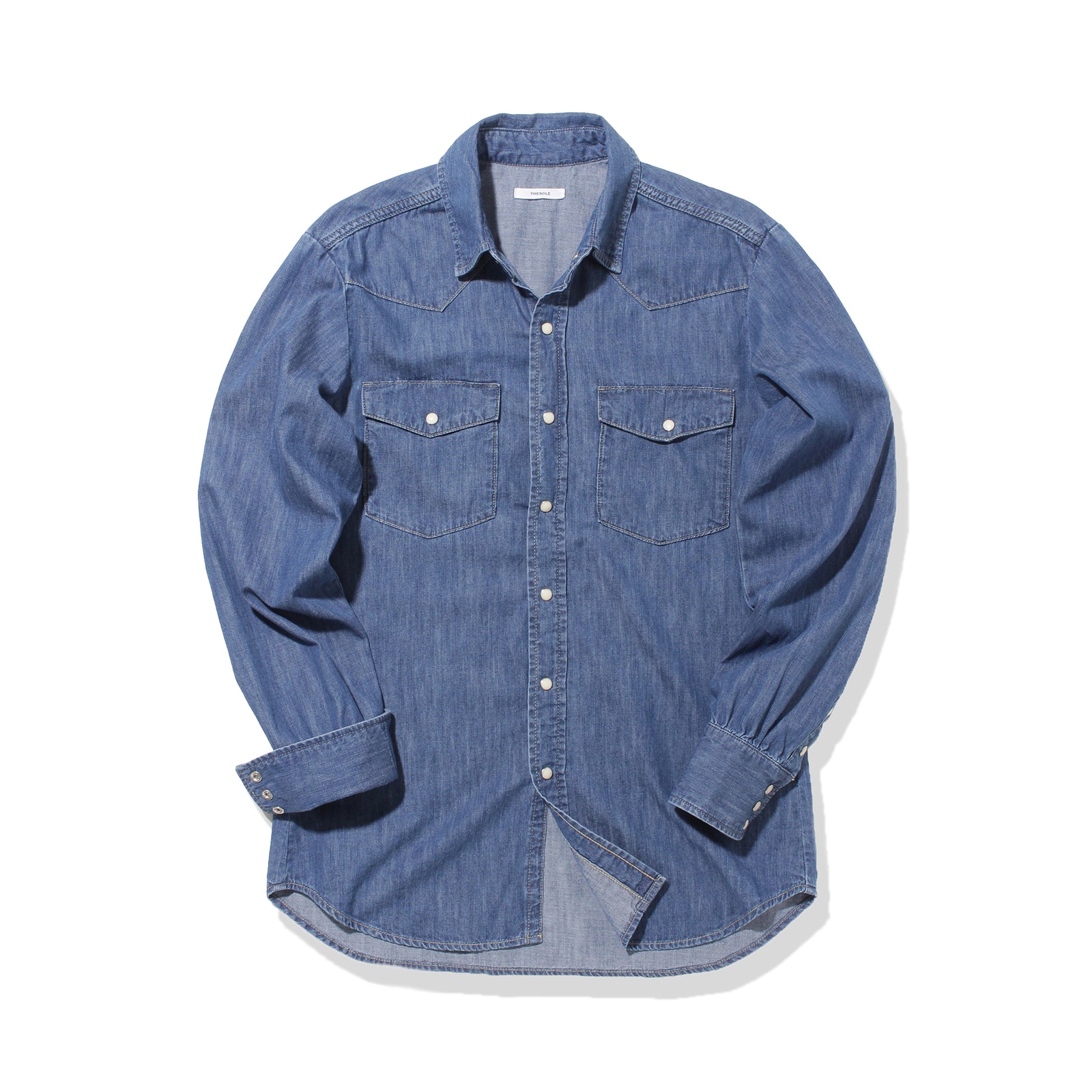 最も優遇 干場別注】VINTAGE BLUE MINIMAL – SHIRTS WESTERN DENIM トップス