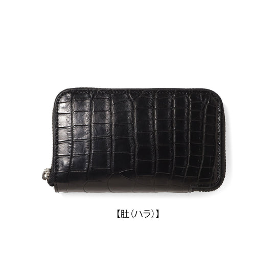 クロコダイル ミッドジップウォレット ブラック