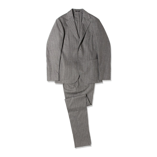 【干場別注】 チョークストライプスーツ グレー
