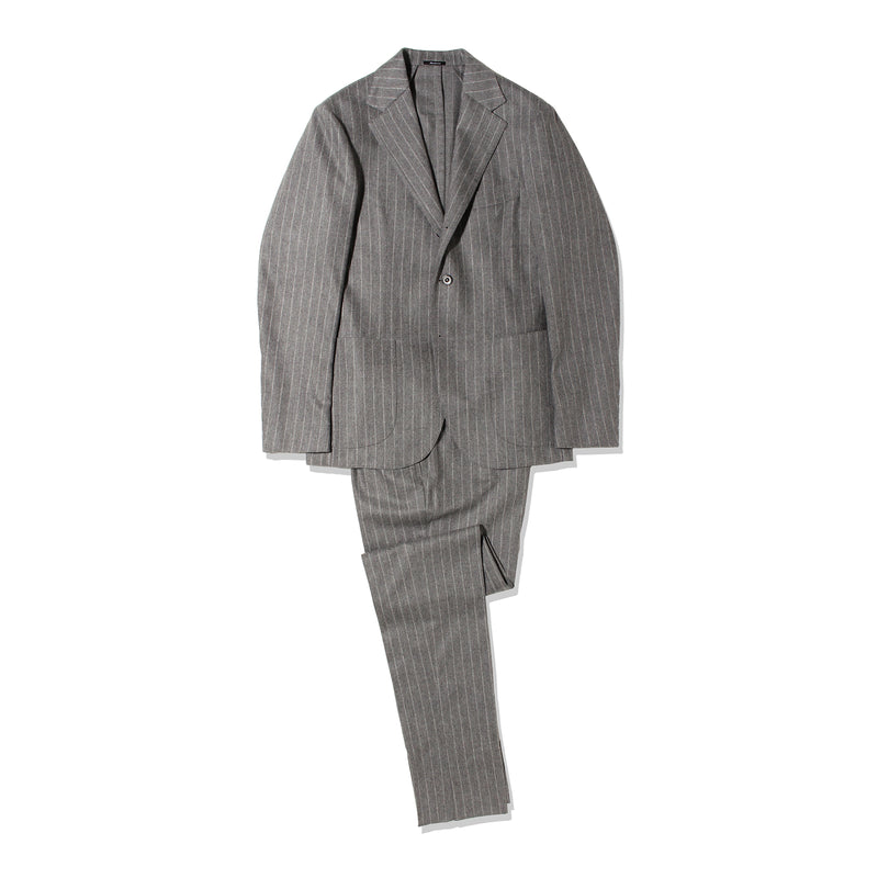 【干場別注】 チョークストライプスーツ グレー