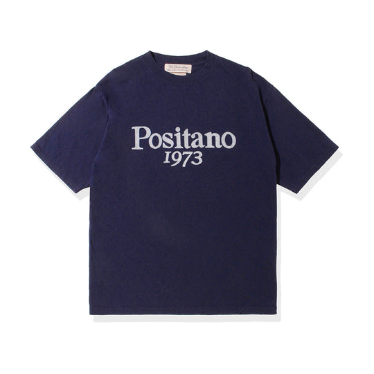 【MMW限定】【干場別注】LW加工20/-天竺T（Positano1973) ネイビー
