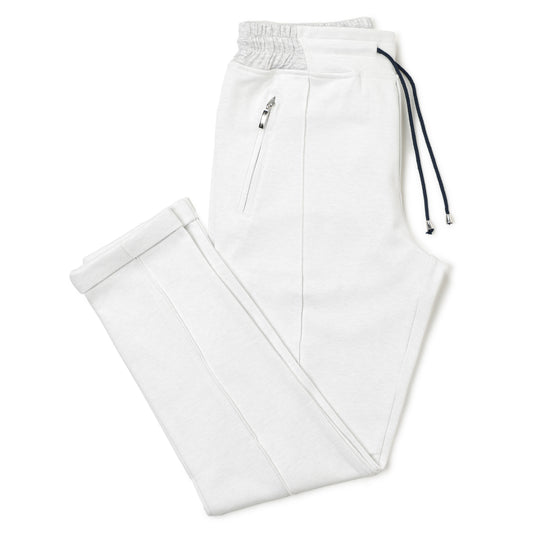 永久クリース パンツ コットン ホワイト/グレー