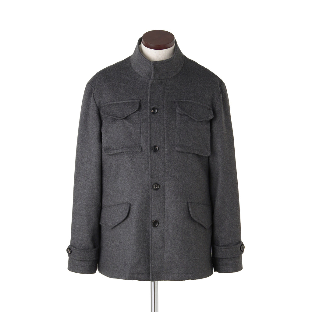 希少　カシミヤ　ダウン　piacenza ジャケット　italy ma1 高級 PIACENZA カシミヤM-65 フィールドジャケット グレー – MINIMAL WARDROBE